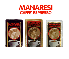 Dárkové balení italské mleté kávy Manaresi 3x 250g